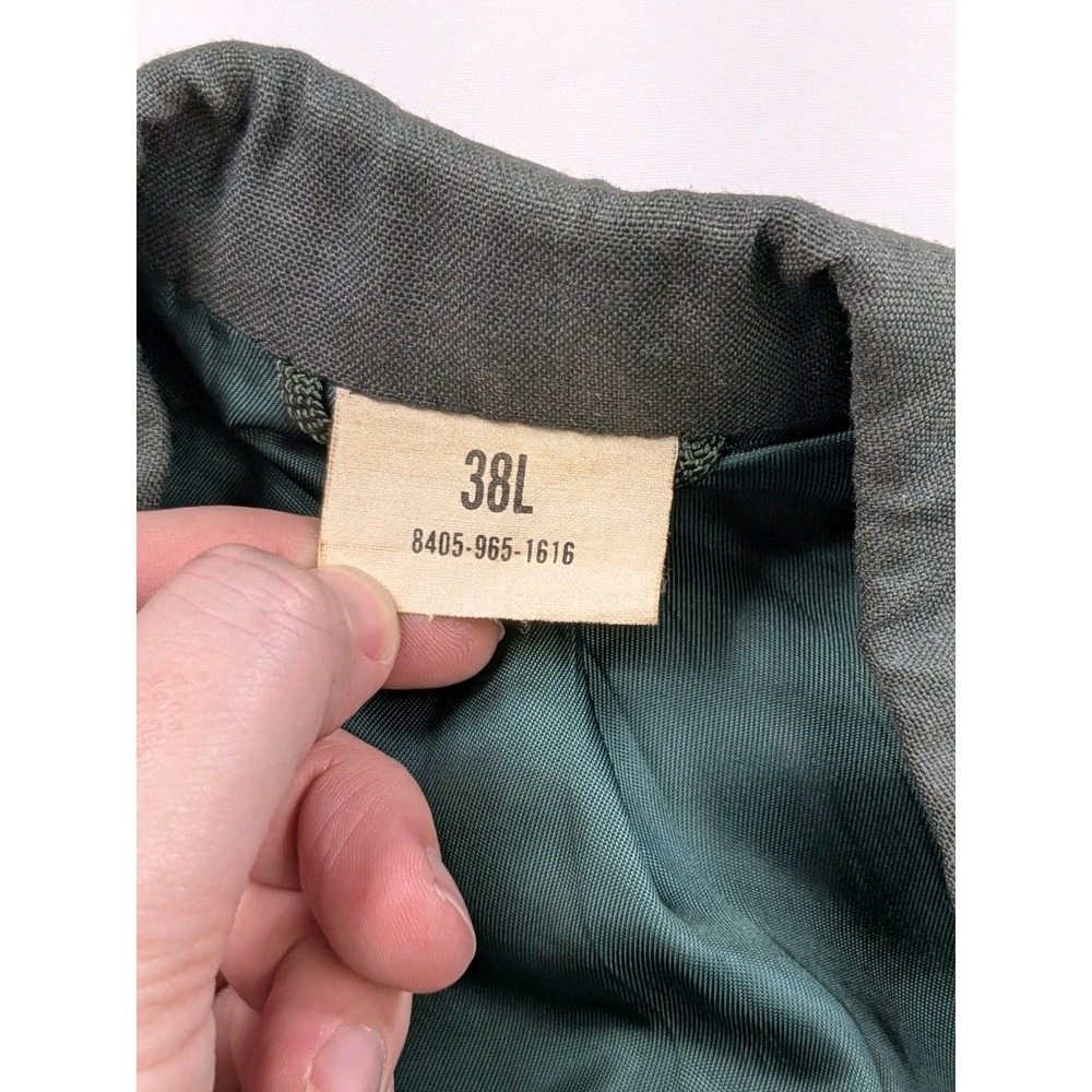 Vintage US Army Military Coat Jacket Mens 38L Green Class A Dress Uniform 2924 - Picture 5 of 10